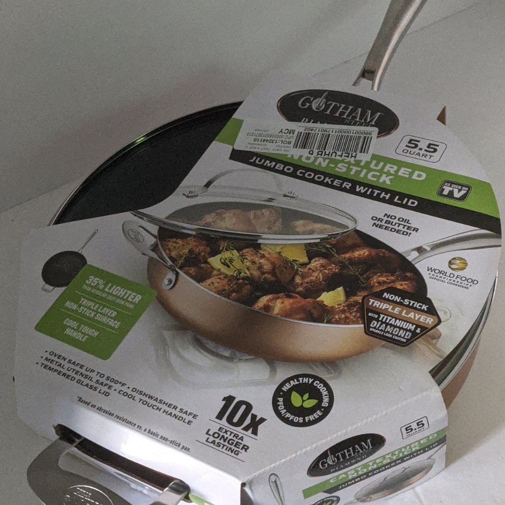 Gotham Steele Jumbo Cooker With Lid 5.5qt